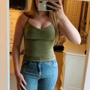 Army colored shelf bra Cami